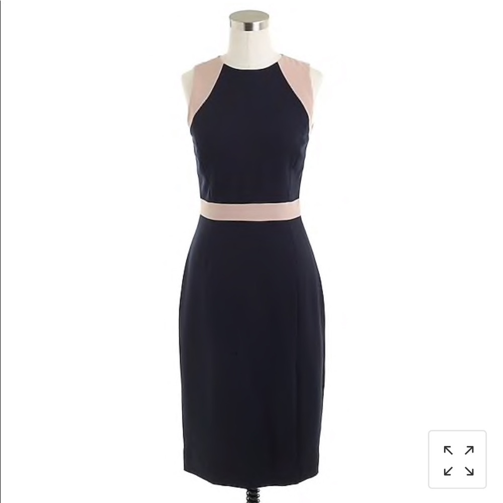 NWT J. crew Gwen Dress in Colorblock navy/ nude